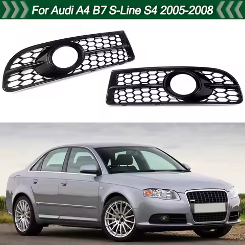 Magickit For Audi A4 B7 S-Line 2005 2006-2008 Front Bumper Racing Grills Fog Lamp BezelCar Accessori