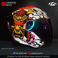 EVO MOTORCYCLE HELMET RS9 SAMURAI 2 SUNVISOR PSB APPROVED HELMET COMES WITH CLEAR VISOR