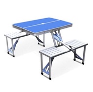 โต๊ะพกพา โต๊ะสนาม อลูมิเนียม พร้อมเก้าอี้ 4 ตัว แบบพกพา ขนาด 85x67x66 cm.