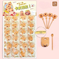 Vỉ Gồm 24 Cái Gõ Mõ Mini Capybara Đồ Chơi Dễ Thương Xả Stress