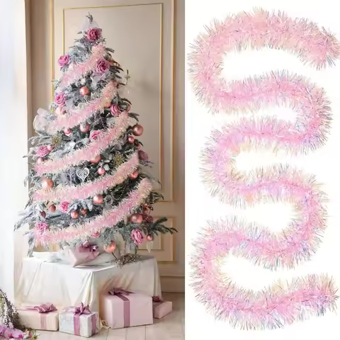 2M/9CM Christmas Decorations Strip Colorful Strips DIY Christmas Glitter Garland Tinsel Ribbon Wreat
