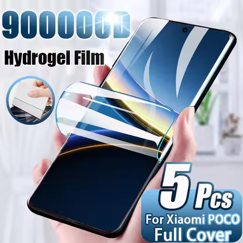 5Pcs HD Hydrogel Film For Xiaomi POCO X8 X7 F7 F6 X5 X6 X3 Pro NFC Screen Protector poco x8 pro max 
