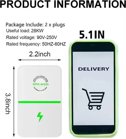Home Pro Power Energy Saver with Stable Voltage US/UK/EU Plug - Household Electricity Energy Efficie