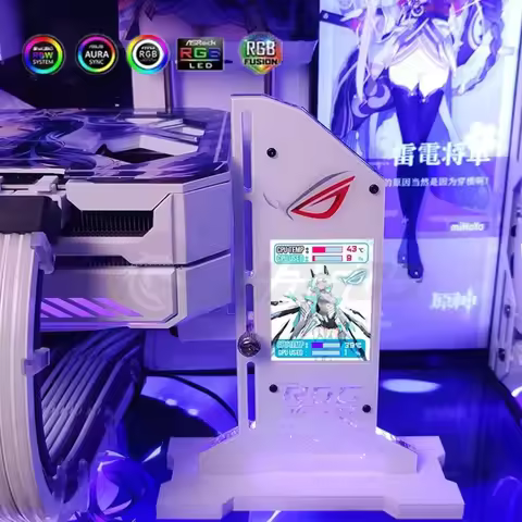 2.4-inch Display Vertical GPU Bracket ROG MSI Gundam With LED Monitor Screen Graphic Card Holder VGA