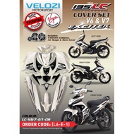 COVERSET LC135 V6 V7 ORIGINAL VELOZI EXCITER EX CREAMY WHITE PUTIH SUSU STICKER STRIPE TANAM