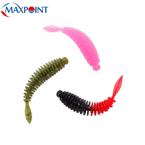 15pcs/pk TPR Worm Soft Lure at 5.5cm for Drop Shot Rig Fishing Lures DegradableSoft Bait TPE Floatin