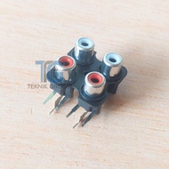 4-Hole RCA Connector – 2x2 RCA Panel Socket