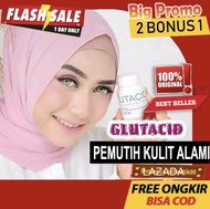 Glutacid asli 100% original obat pemutih badan suplemen herbal pemutih tubuh manjur