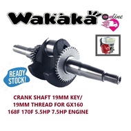 CRANK SHAFT 19MM KEY/ 19MM THREAD FOR GX160 168F 170F 5.5HP 7.5HP ENGINE