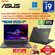#RG393 USED ASUS ROG G614JI Intel i9-13980HX 16GBD5 1TB SSD NVIDIA RTX4070 RTX 4070 8G 240Hz QHD Gam