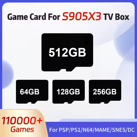 512GB Game TF Card For S905X3/Retro Video Game Consoles Up To 110000 Games 70+ Emulators For PSP/PS1