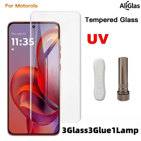 3PCS UV Tempered Glass Screen Protector for Motorola G85 G96 3D Full Coverage for Motorola Edge 60 P