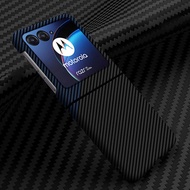 YIQIAN สําหรับ Motorola Moto Razr 40 Ultra 2023 Case Ultra Slim Carbon Fiber Leather Case Anti-Scrat