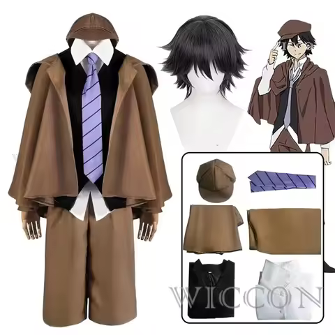 Edogawa Ranpo Cosplay BSD Costume Detective Uniform Suit Edogawa Rampo Outfits With Hat For Hallowee