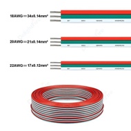 สายสาย LED 3ขา RGB 22/20/18 AWG สายไฟฟ้าคอนเนคเตอร์ต่อขยายสำหรับไฟเส้น WS2812B