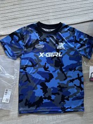 全新 澳洲 日本 x girl 藍色 紋 女裝 Camo 波衫款 Logo 字母 圖案 Graphic Tee T-shirt T恤 Blue 行山 露營 滑雪 Skii Snowboard 潮牌 C