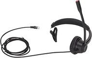 RJ9 Telephone Headset Noise Cancelling Unilateral Corded Business Headphone with Mic for Landline Cu