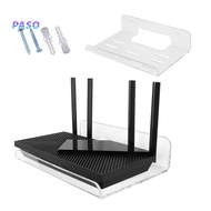 PASO_WiFi Router Bracket Multifunctional Clear Acrylic Wireless Router Wall Hanging Storage Shelf for Living Room