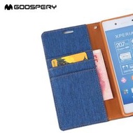 韓國goospery索尼SONY Z5 PREMIUM手機殼E6853保護套帆布翻蓋錢包支架皮套殼