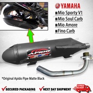 Apido Muffler Mio Sporty v1 Soul carb Amore Fino Carb Matte Black Plug and play