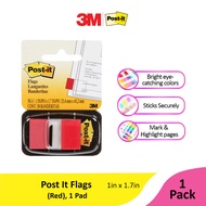 3M Post-It Flags, 1X1.7IN, 50FL/PD, 36/CV 680-1 Red [MP6801]