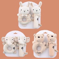 1Pc Baby Rattle Toy Organic Cotton Hand Shaker Baby Soothing Toy Baby 0-1 Year Old Infant Toy Rattle