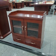 Dining Side Cabinet Tea Cabinet Straight Door Office Paint Solid Wood Leather Tea Room Hotel Tea Cab