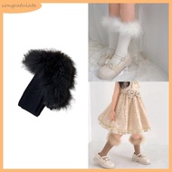 CONG Furry Edge Girls Socks Baby Socks MidCalf Socks 3-13Y Children Knee  Socks