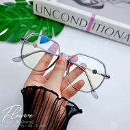 *:･ กรอบแว่นตา แว่นสายตา แว่นตากรองแสง เหลี่ยมขาดอกไม้สไตล์เกาหลี 🌻 ( 2097 )