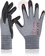 DEX FIT Premium Nylon Nitrile Work Gloves FN320, 3D-Comfort Stretchy Fit, Firm Grip, Lightweight, Durable, Breathable; 12 PR