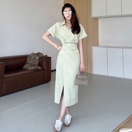 Ge·an·fei | ชุดเดรสคอปกแบบโปโลสไตล์ฝรั่งเศส  slimming waist สำหรับฤดูร้อน