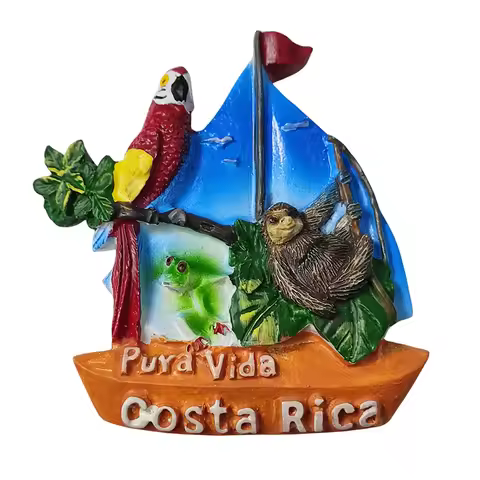 Pura Vida Costa Rica 3D Fridge Magnet Souvenir Gift,Resin Handmade Costa Rica Refrigerator Magnet Ho