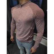 GTAL American Seamless Jacquard Zipper Long-Sleeved Training Fitness Outdoor Strong Top Sports Quick