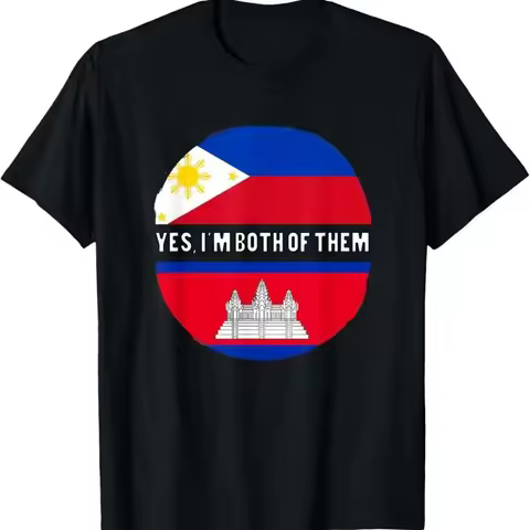 Cambodia Khmer Cambodian Philippines Filipino Mixed Dna Flag T Shirt