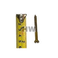 Original Brass Screw Bolt 10mm x 2" Head (-) Brass Screw Wood Screw