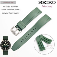 Seiko/seiko No. 5 Watch Strap Pilot Green Water Ghost Canned Abalone Cocktail Fluoride Rubber Watch Chain 20mm