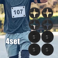 4 PCS Marathon Numbered Cloth Button Bib Number Magnet Buttons