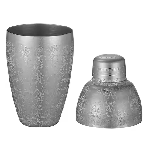 500ml 3Pieces Vintage Cocktail Shaker Bar Shaker Cobbler Shaker Bar Tools