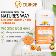 [NK Úc] Viên nhai tăng sức đề kháng Nature’s Way Kids Smart Vitamin C + Zinc + D3 75 viên - TD Shop