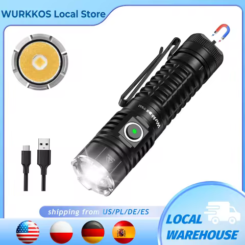 Wurkkos TS22 Rechargeable 21700 LED Flashlight XHP70D HI Max 4500LM IP68 with Magnet Tail & Reverse