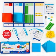 Simply magic 141 PCS Base Ten Blocks for Math - Math Manipulatives K-3, Unit Blocks 1st 2nd 3rd Grad