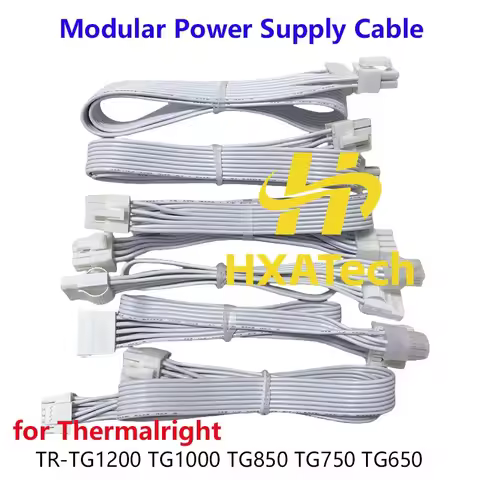 White High Quality PCIe 8p 6+2P CPU 8P(4+4) SATA Molex Modular Power Cable for Thermalright TR-TG120