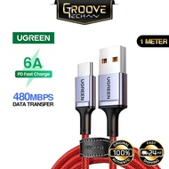 UGREEN USB A 2.0 to USB Type C Cable 66W Power Delivery 6A Fast Charging Nylon Braided Huawei Mate P