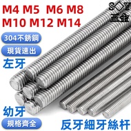 (((M4-M14) 304 Stainless Steel Reverse Thread Screw/Fine Thread Screw/Full Thread Left Thread Screw/