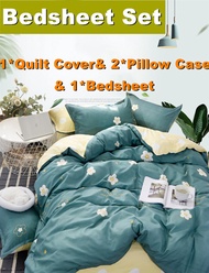 Bedsheet*Family Bedsheet With Quilt Cover Set*Kid Bedsheet*Cotton Single Student Dormitory Bedsheet