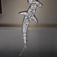 手工製作獨特的木製鯊魚錘天花板吊燈