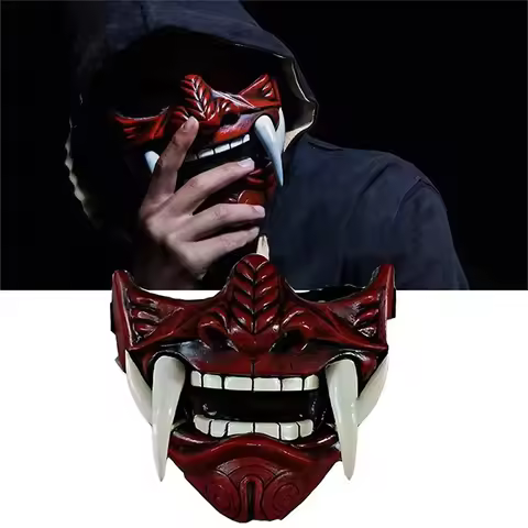 Japanese Samurai Oni Demon Mask Halloween Demon Samurai Cosplay Horror Prajna Killer Masks Party Cos