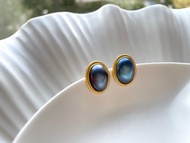 星空藍 馬貝珍珠  古典風格 純銀 耳飾