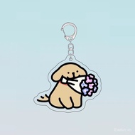 [Pendant] Doublebag Maltese dog model repair chicken feather dog keychain Product