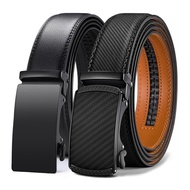 VATAN Premium Belts for Men 2 Pack - Mens Belt Leather hip dips men belt with Auto Buckle Jeans Belt